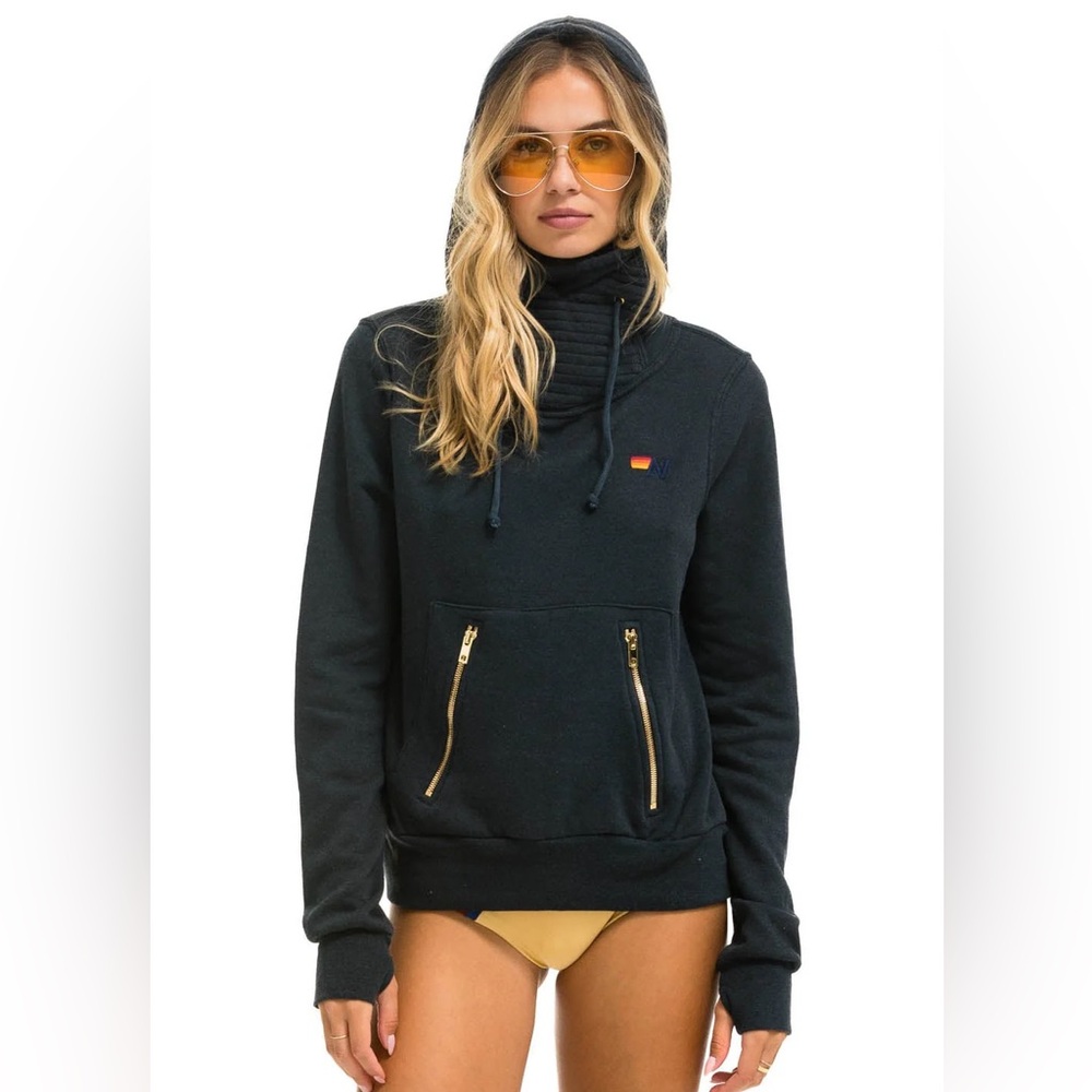 AVIATOR NATION BOLT NINJA PULLOVER HOODIE CHARCOAL